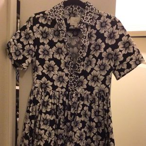 Kate spade black&white floral dress. size small